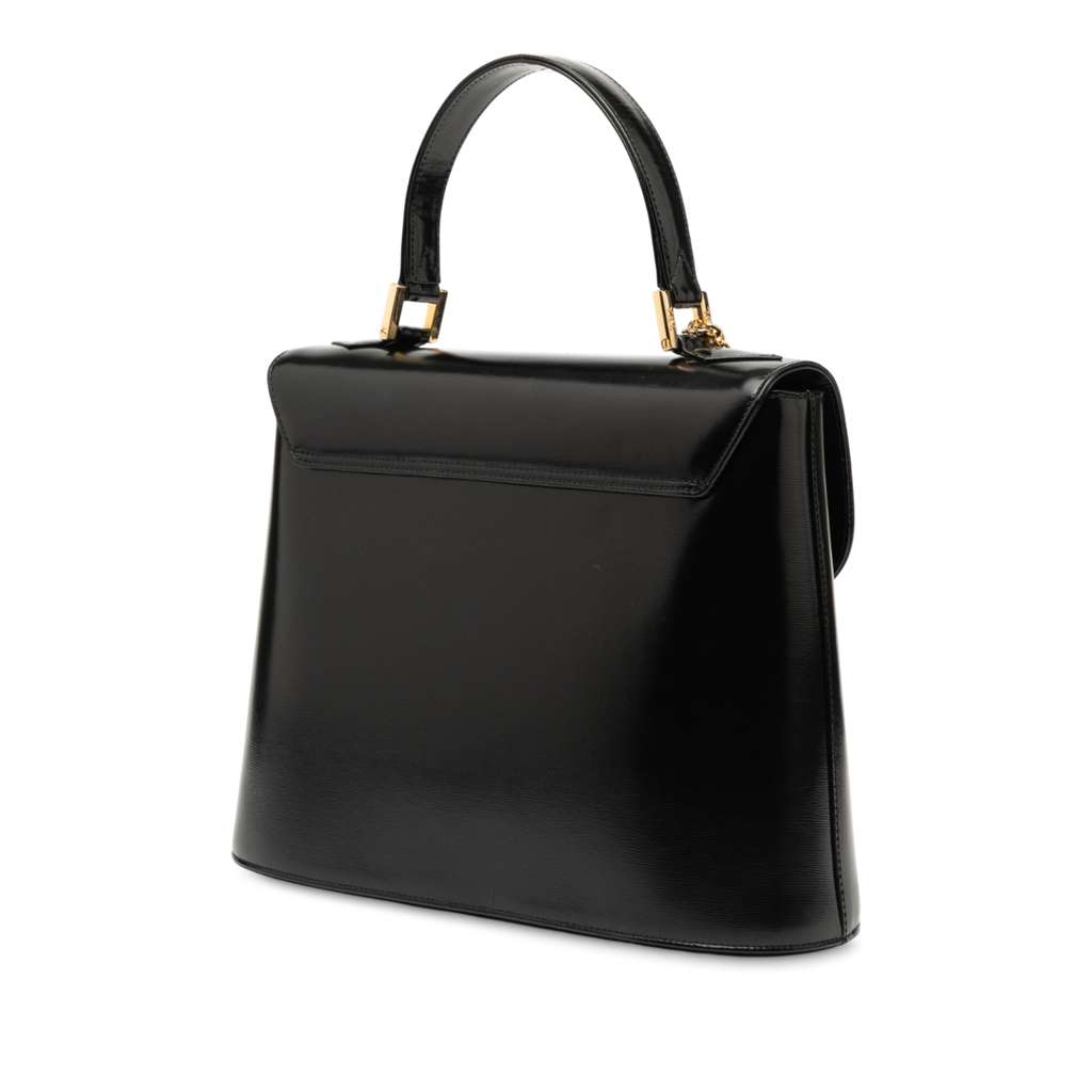 Saint Laurent Leather Logo Charm Top Handle Bag - Back view