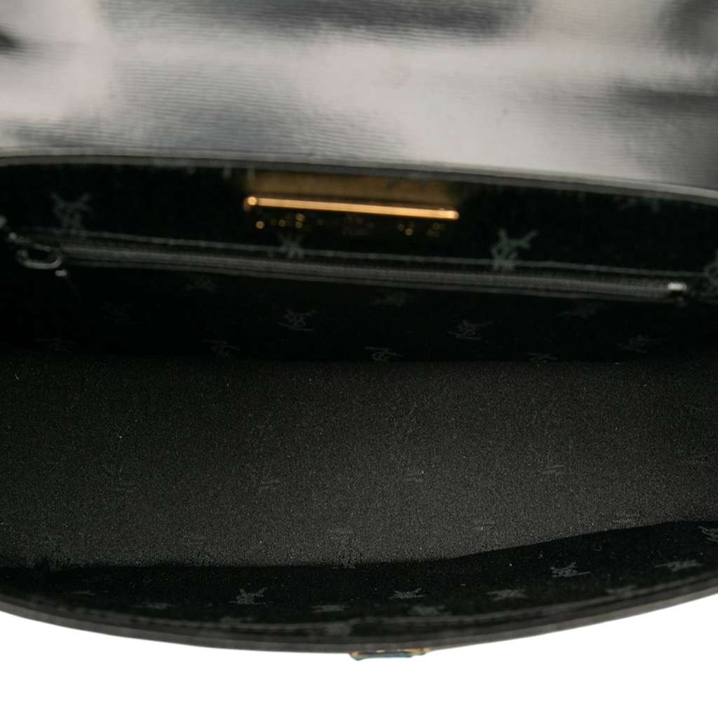 Saint Laurent Leather Logo Charm Top Handle Bag - 4