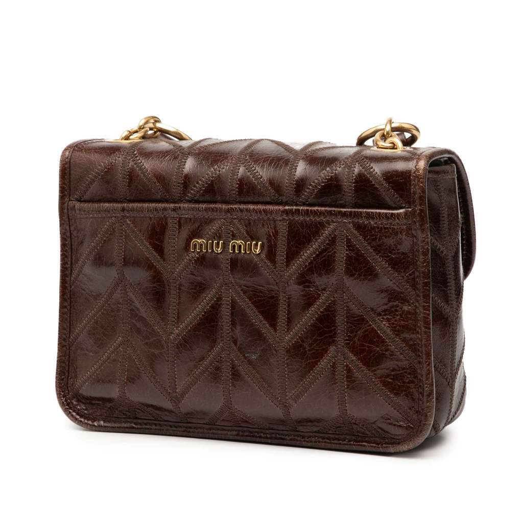 Miu Miu Nappa Chevron Patchwork Flap - Back view