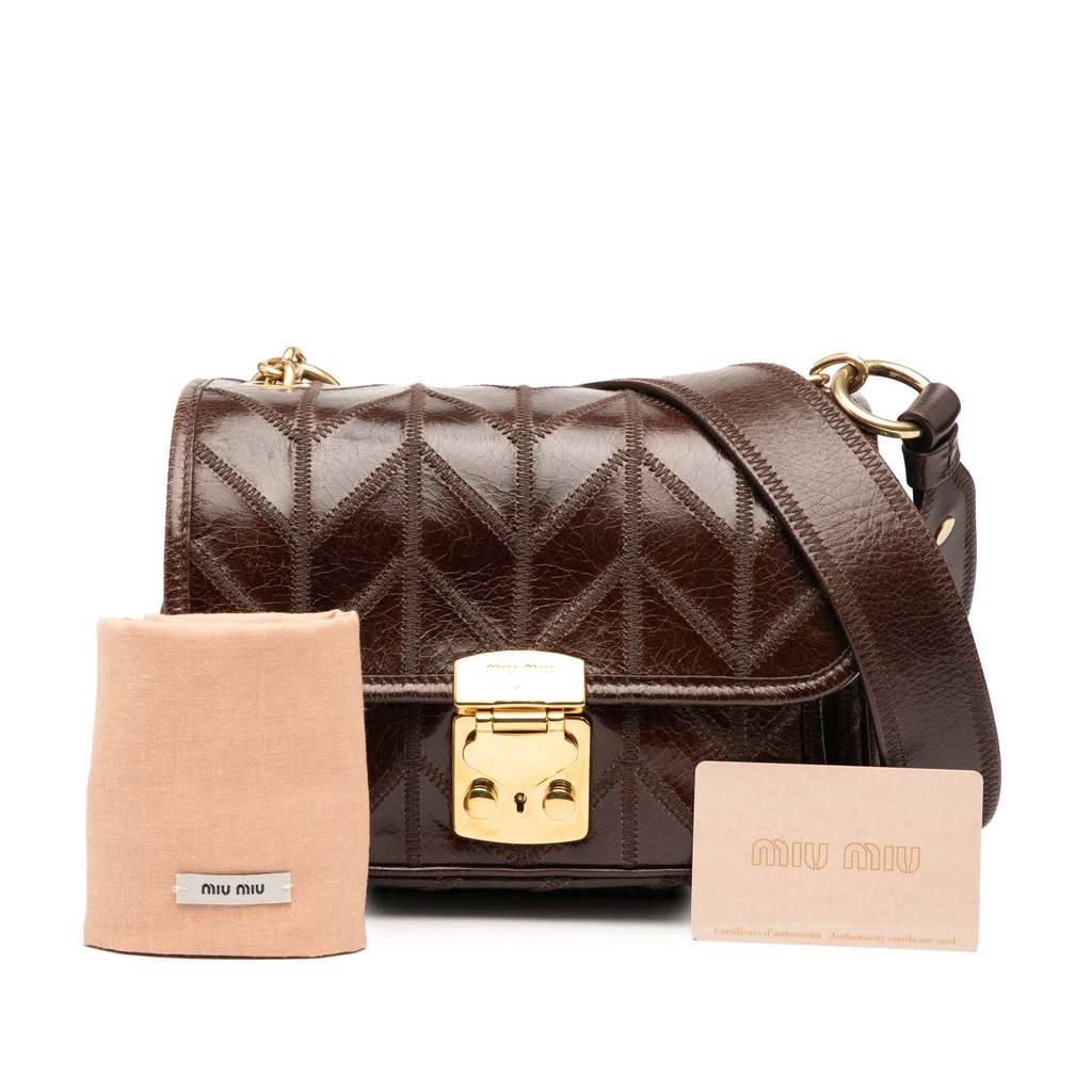 Miu Miu Nappa Chevron Patchwork Flap - Image 10