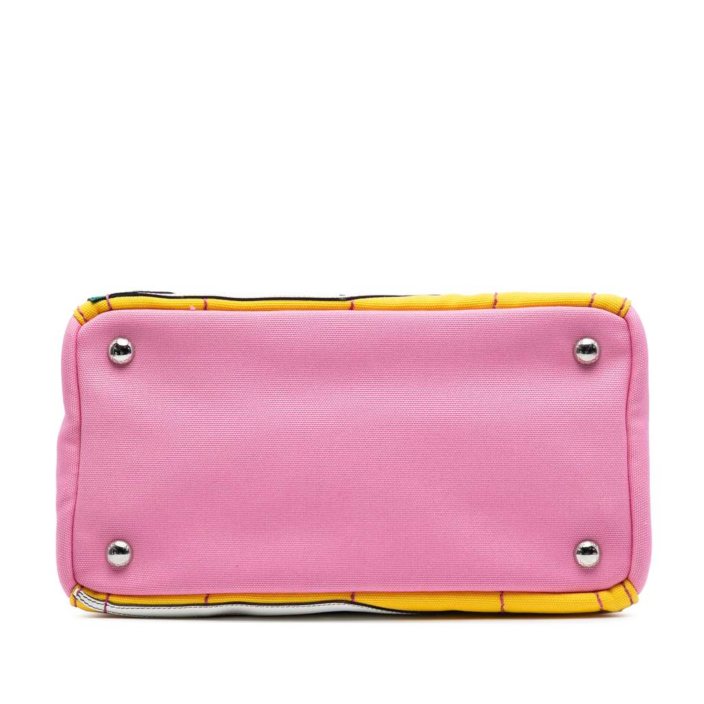 Prada Small Canvas Canapa Desert Motif Patch Satchel - Image 6