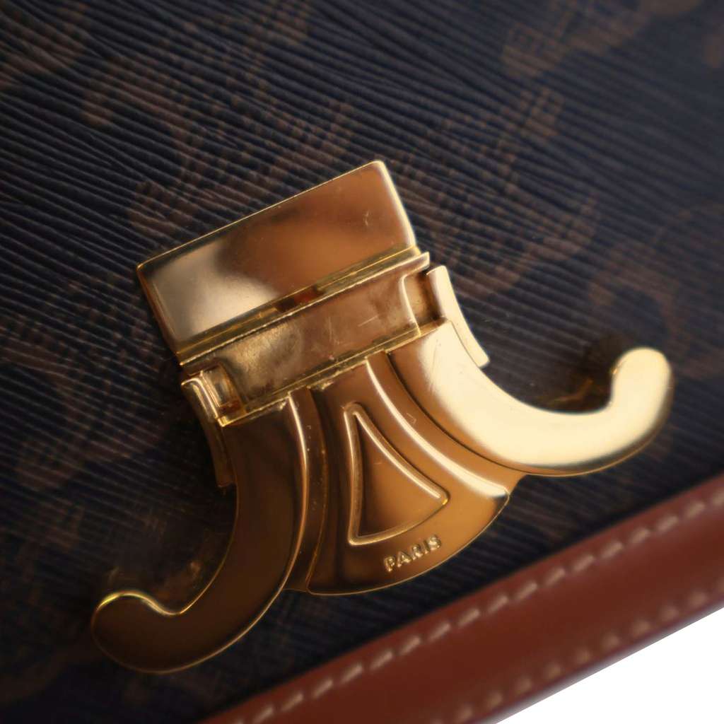 Celine Teen Triomphe Coated Canvas and Calfskin Triomphe Crossbody - Image 15