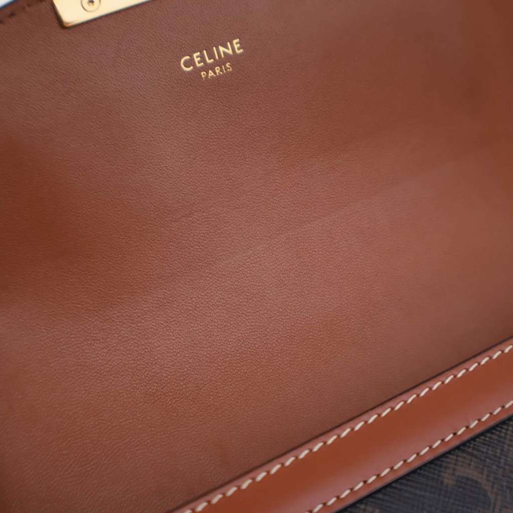 Celine Teen Triomphe Coated Canvas and Calfskin Triomphe Crossbody - Image 16