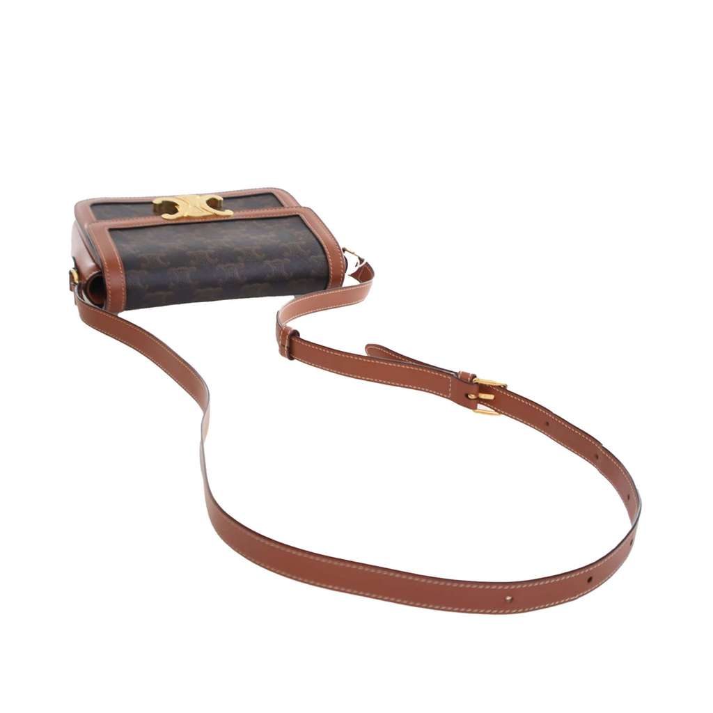 Celine Teen Triomphe Coated Canvas and Calfskin Triomphe Crossbody - Image 17