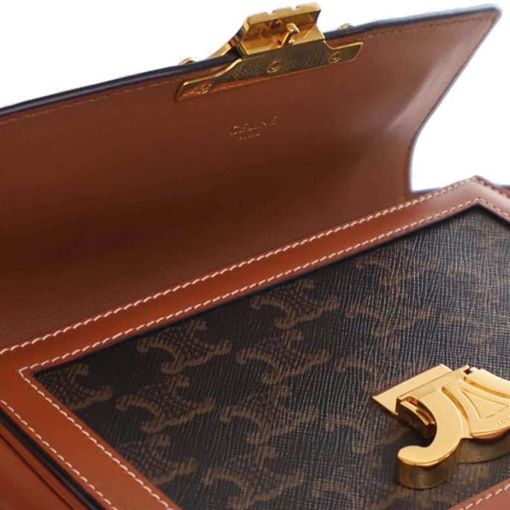 Celine Teen Triomphe Coated Canvas and Calfskin Triomphe Crossbody - Image 10