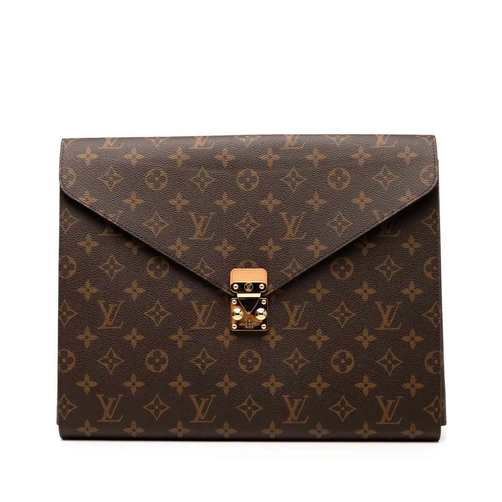 Louis Vuitton Monogram Mark Folder Brown Good - Front View