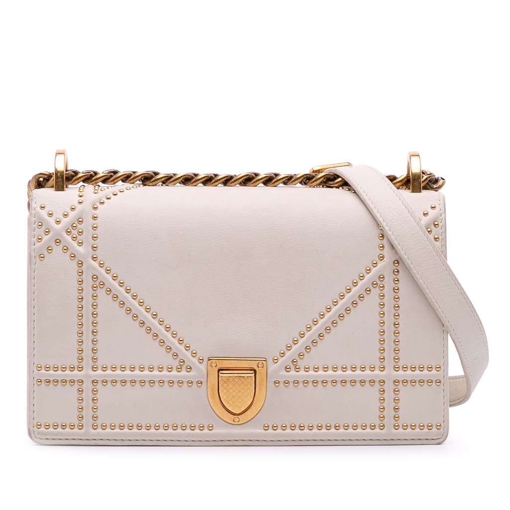 Dior Small Lambskin Studded Diorama Flap