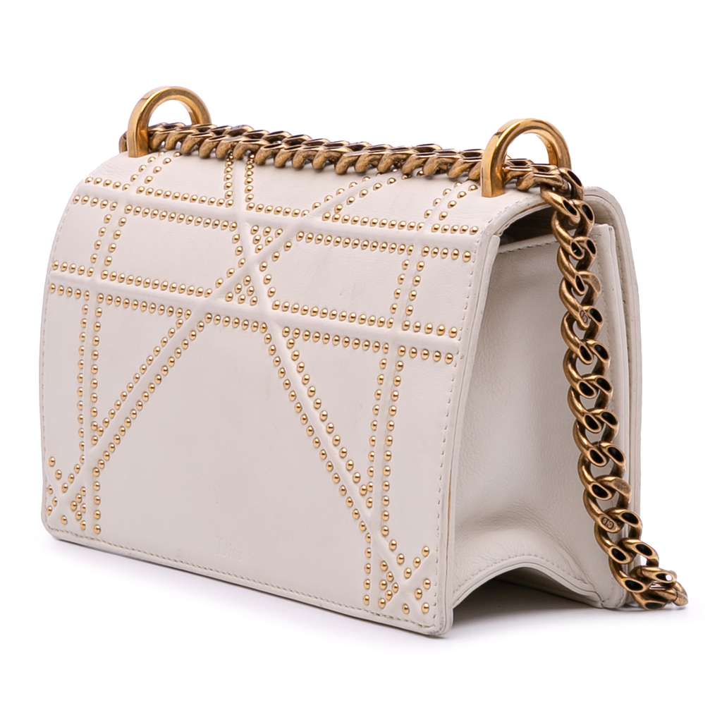 Dior Small Lambskin Studded Diorama Flap - Back view
