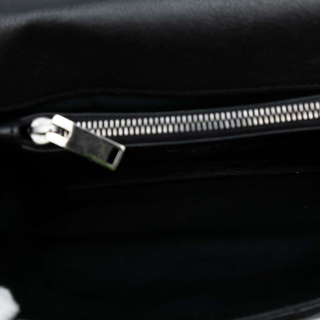 Saint Laurent Medium Quilted Chevron Sheepskin College Satchel - 4