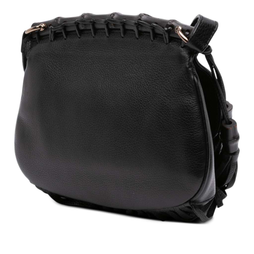 Gucci Small Leather Bamboo Nouveau Fringe Crossbody - Back view