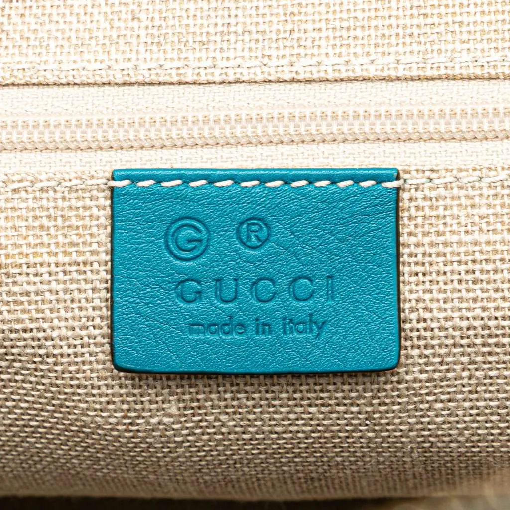 Gucci Large Microguccissima Dome Satchel Blue Leather Good - Box View