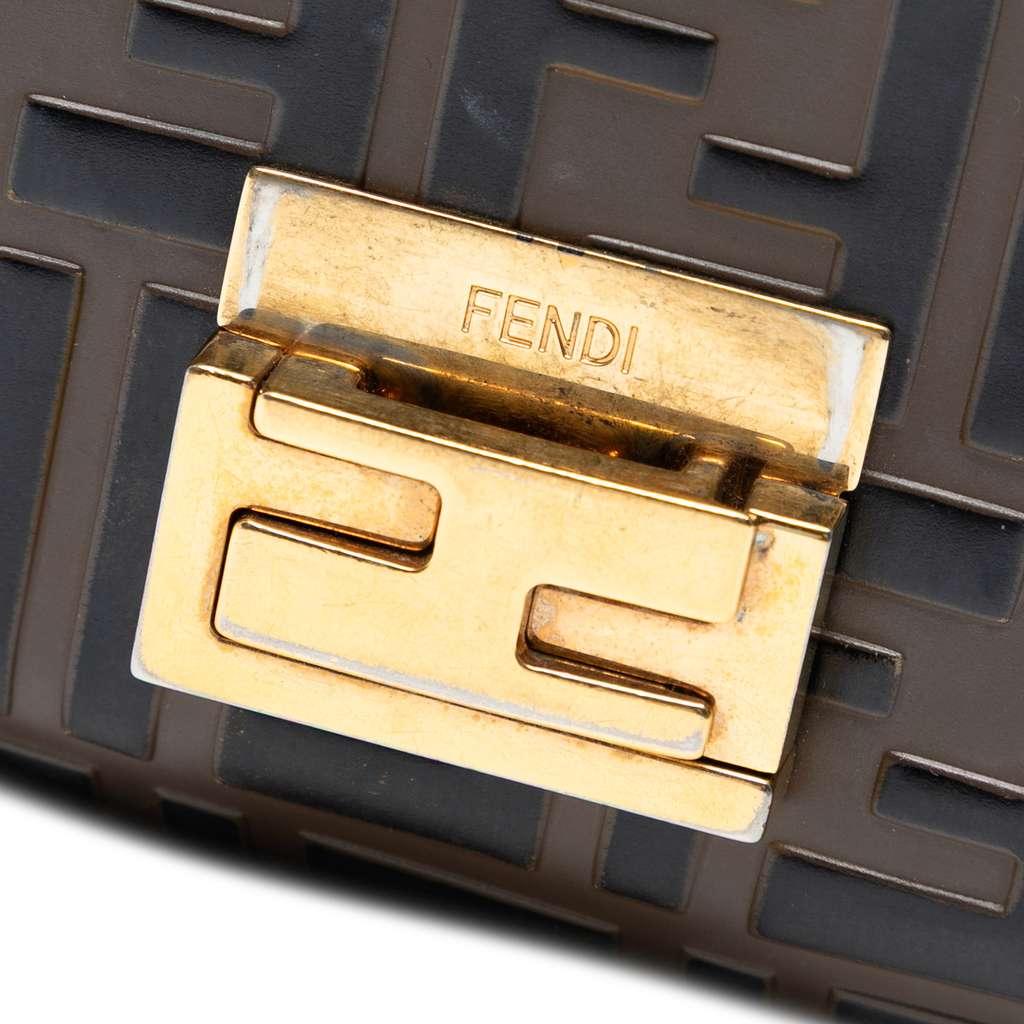 Fendi Small Zucca Embossed Leather Kan U Crossbody - Side view