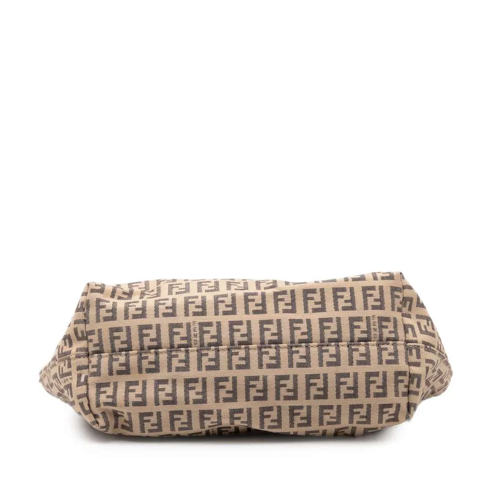 Fendi Zucchino Canvas Tote Brown Canvas Good - Inside View