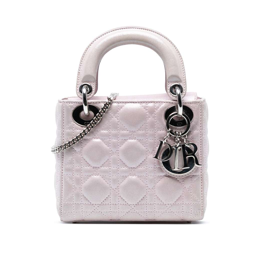 Dior Mini Metallic Lambskin Cannage Lady Dior