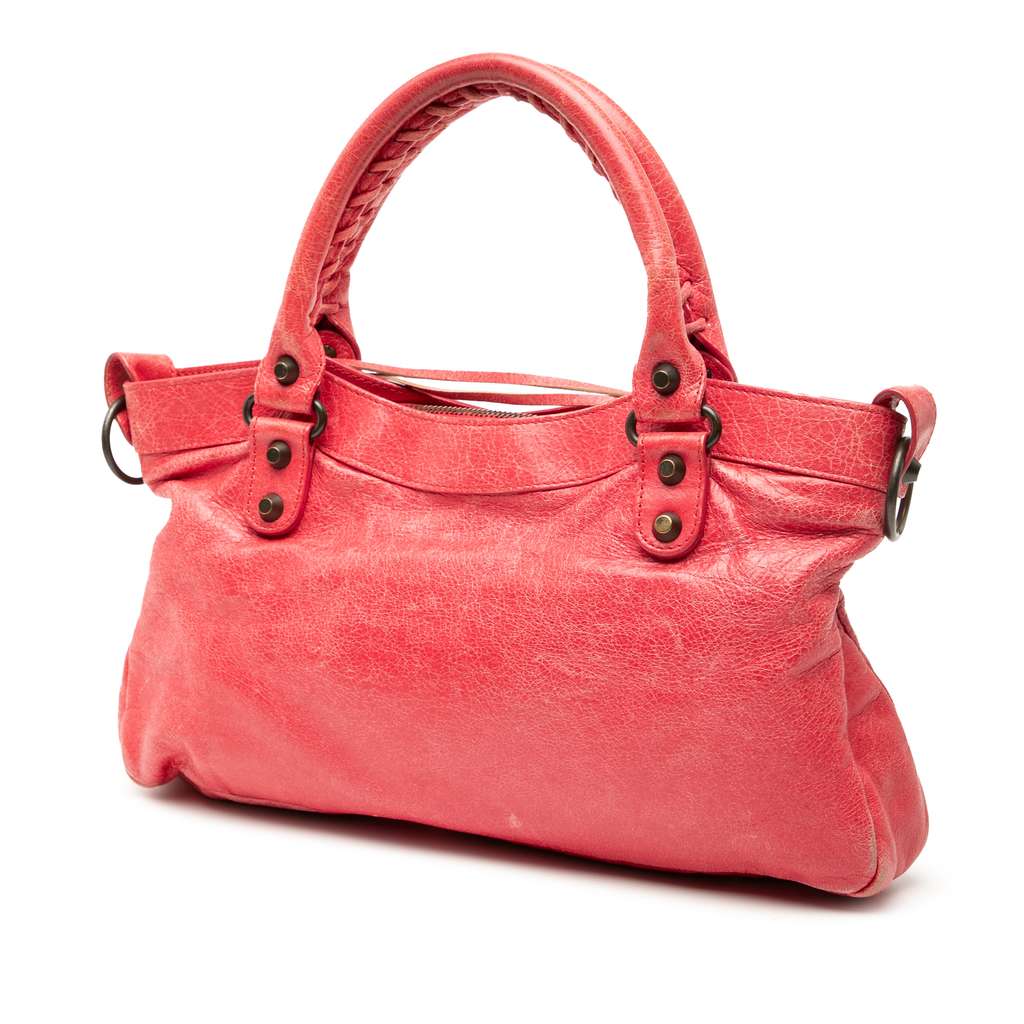 Balenciaga Lambskin Motocross Classic First Satchel - Back view