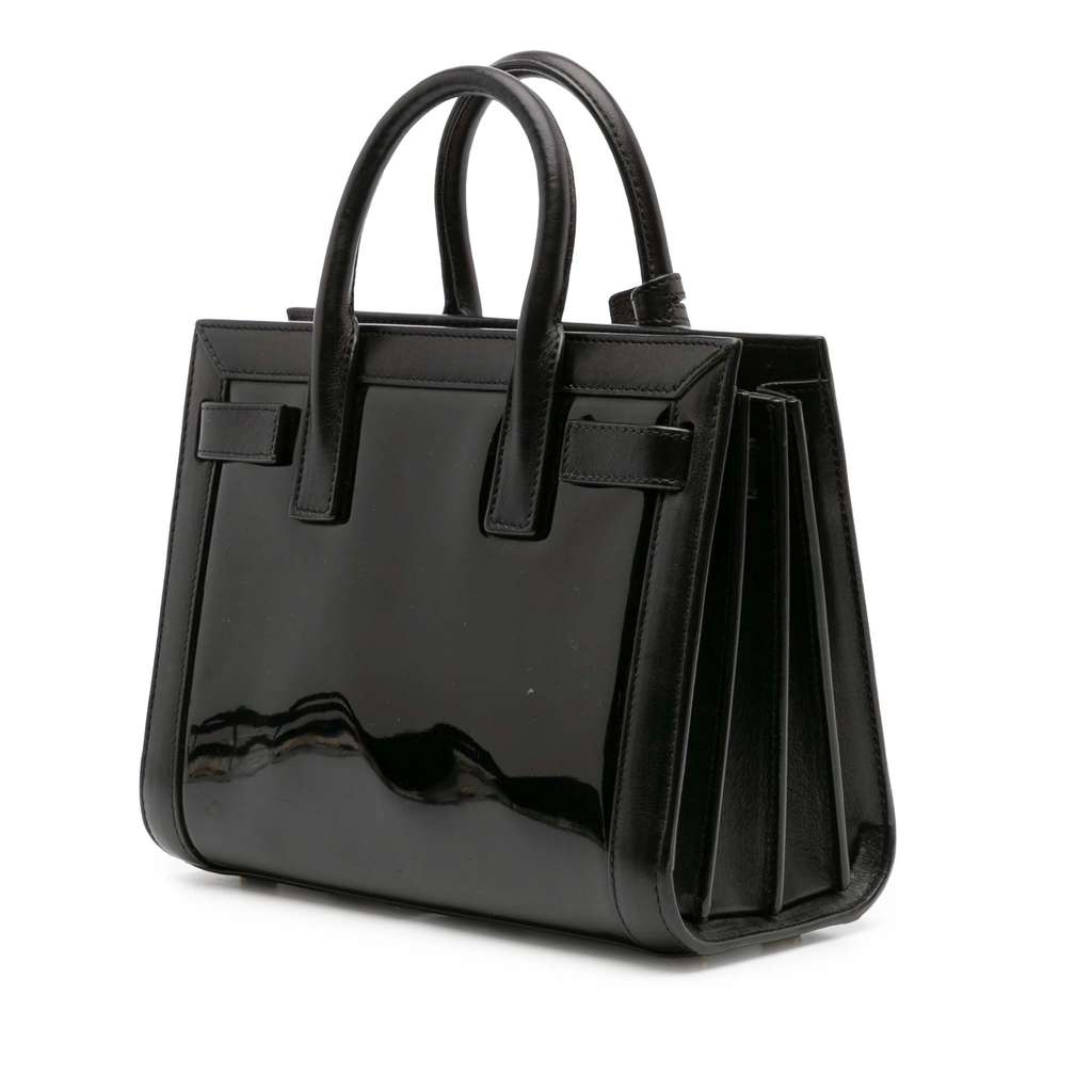 Saint Laurent Nano Patent and Calfskin Sac de Jour Satchel - Back view