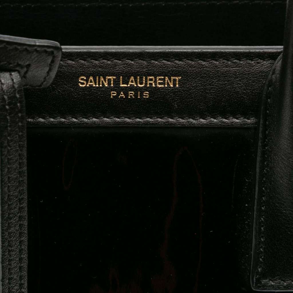 Saint Laurent Nano Patent and Calfskin Sac de Jour Satchel - Detail 1