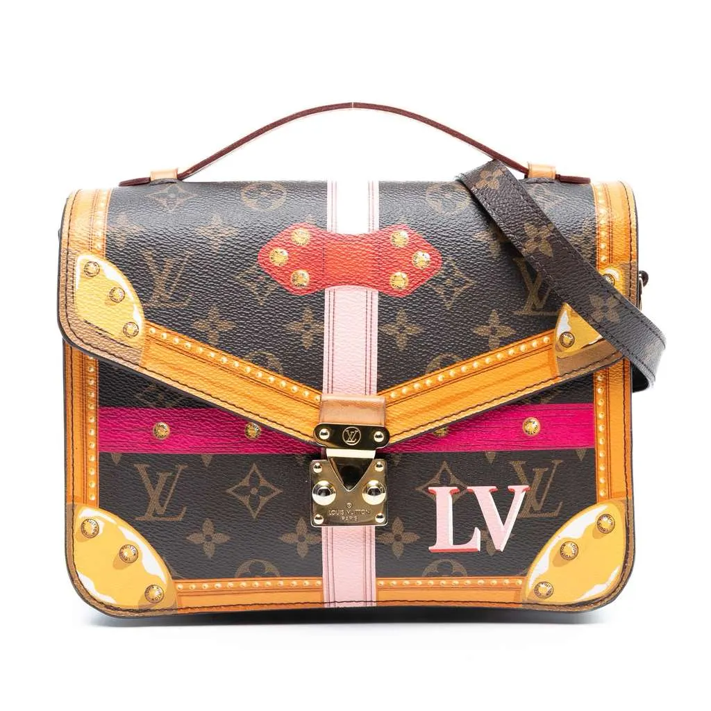 Louis Vuitton Monogram Summer Trunk Pochette Metis Brown Good - Front View