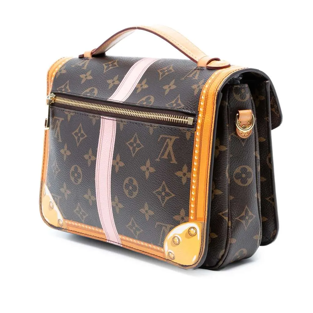 Louis Vuitton Monogram Summer Trunk Pochette Metis Brown Good - Back View