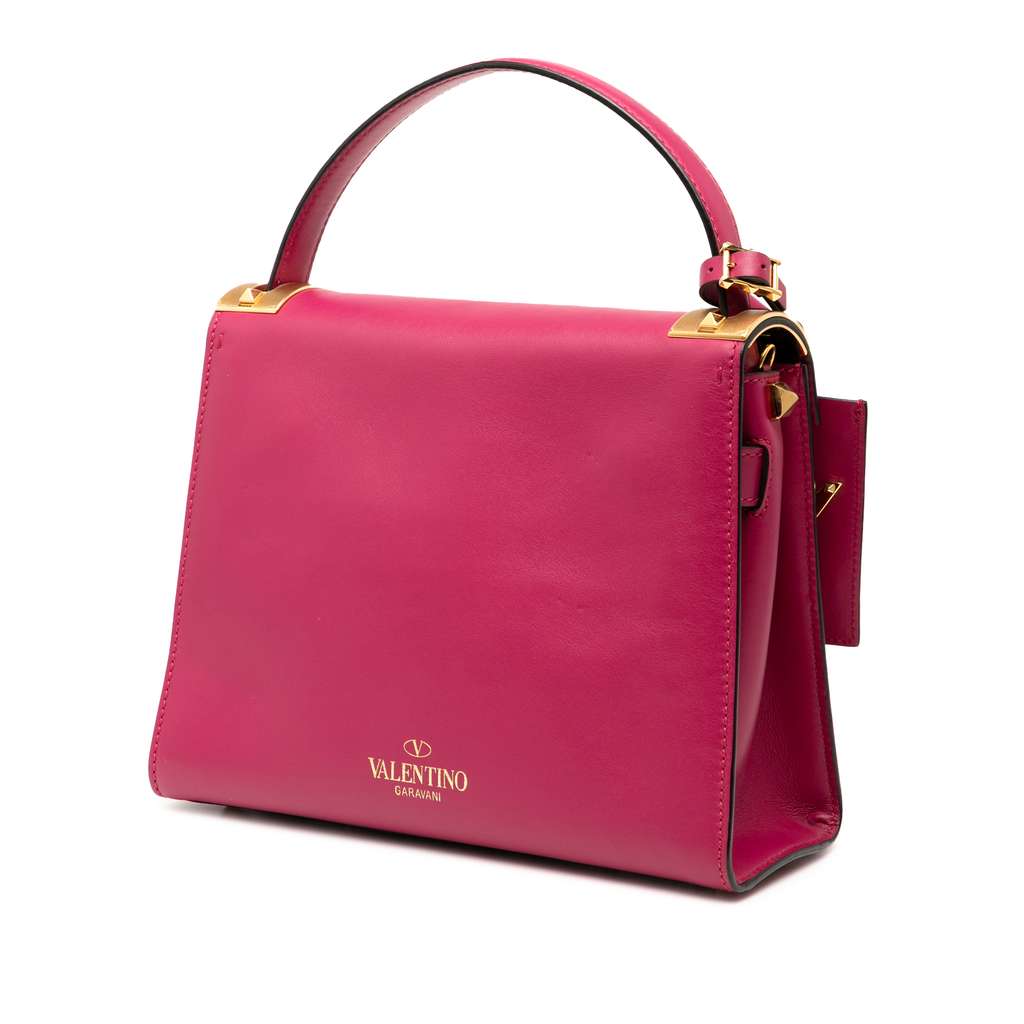 Valentino Small Leather My Rockstud Frame Satchel - Back view