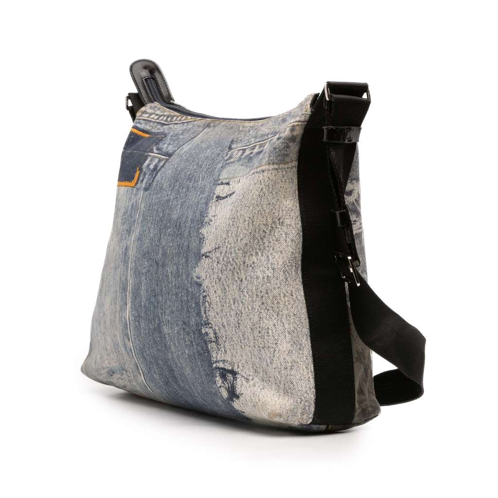 Dior Printed Denim Speedway Crossbody - Back view