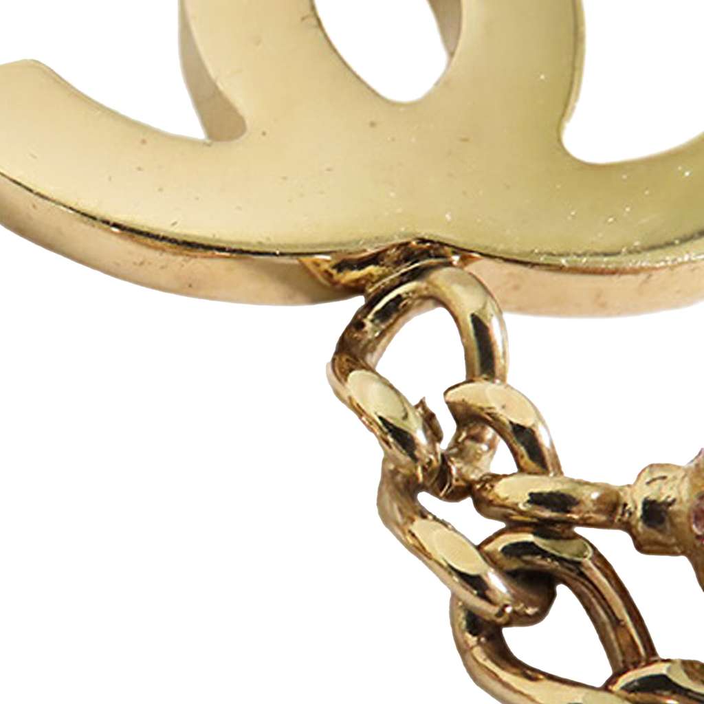 Chanel Gold Plated CC Rhinestones Charm Bracelet - Image 10