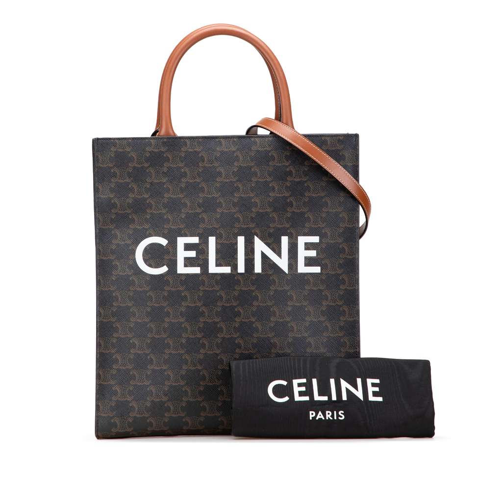 Celine Small Triomphe Coated Canvas Vertical Cabas Tote - Image 12