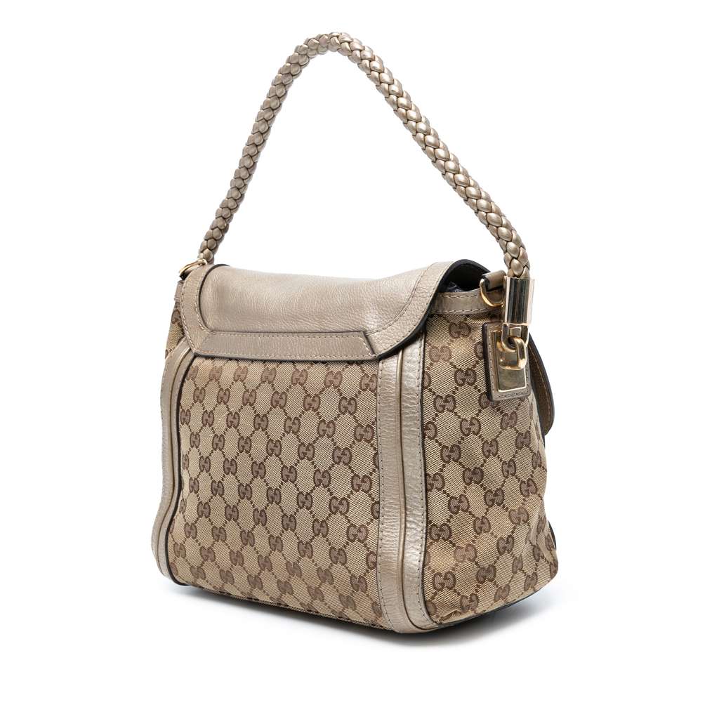 Gucci GG Canvas Bella Flap Satchel - Back view