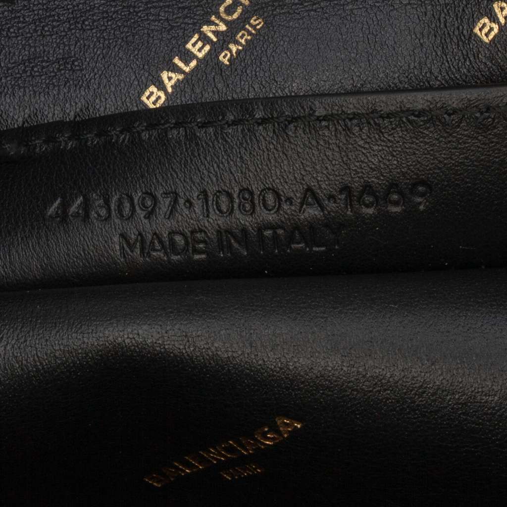 Balenciaga M Lambskin Allover Logo Bazar Shopper Satchel - Detail 1