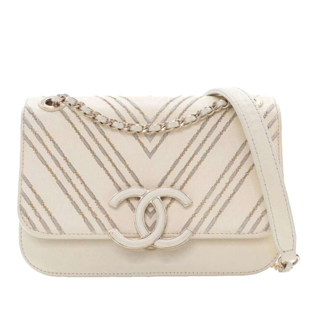 Chanel Small CC Chevron Sheepskin Subtle Flap