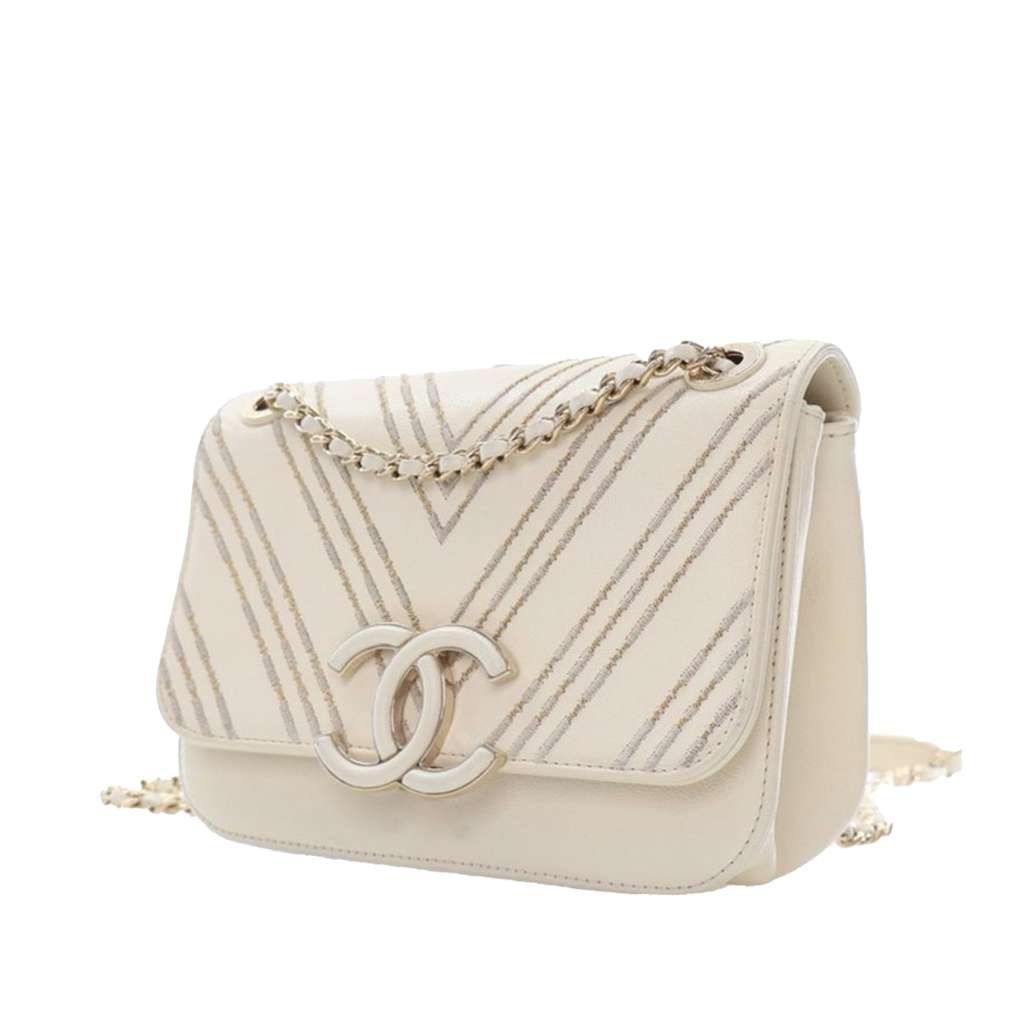 Chanel Small CC Chevron Sheepskin Subtle Flap - Image 6