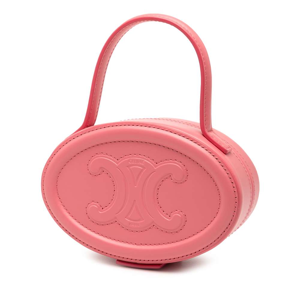 Celine Calfskin Cuir Triomphe Oval Handbag - Back view