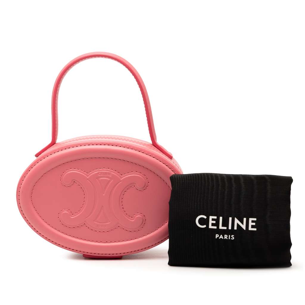 Celine Calfskin Cuir Triomphe Oval Handbag - Image 12