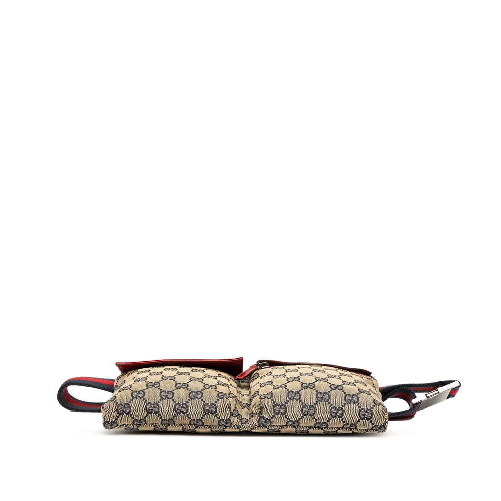 Gucci GG Canvas Web Double Pocket Belt Bag - Image 6