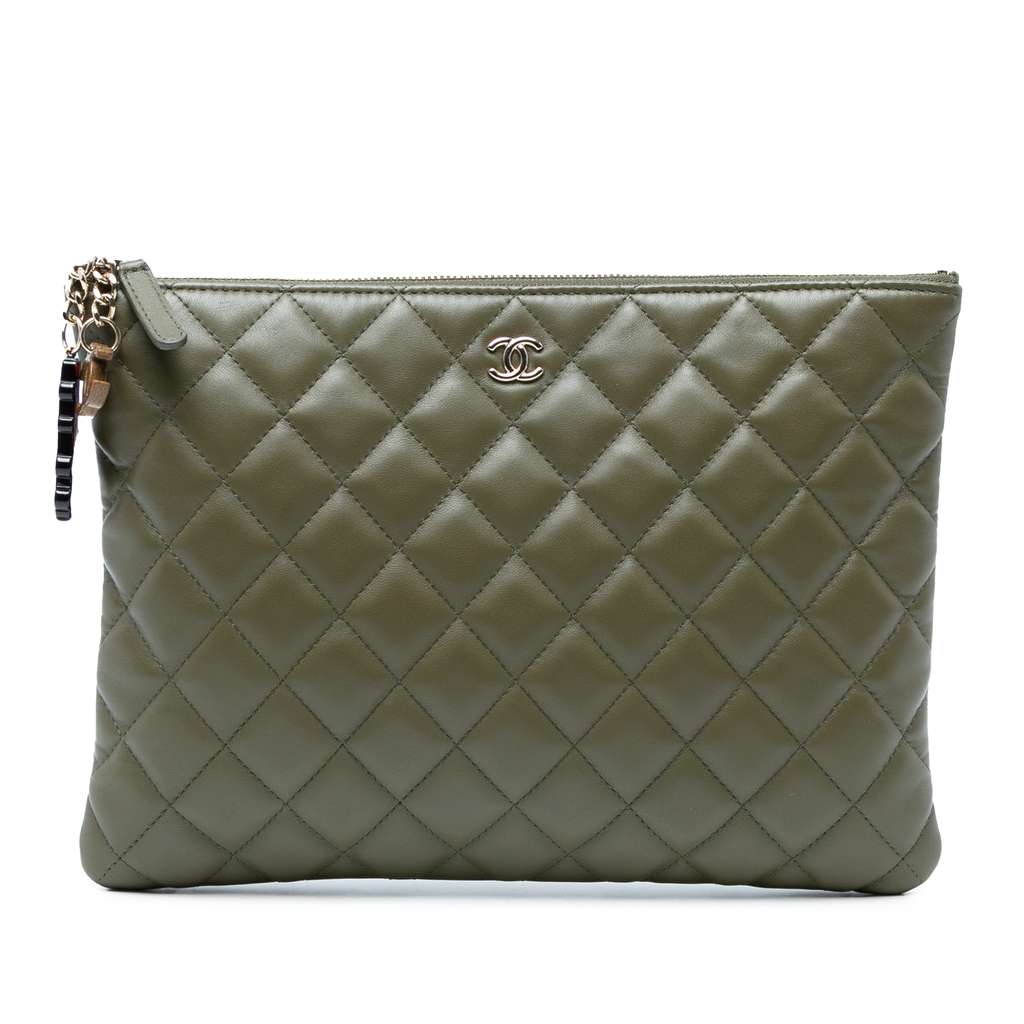 Chanel Medium Quilted Lambskin Cuba La Habana O Case Clutch