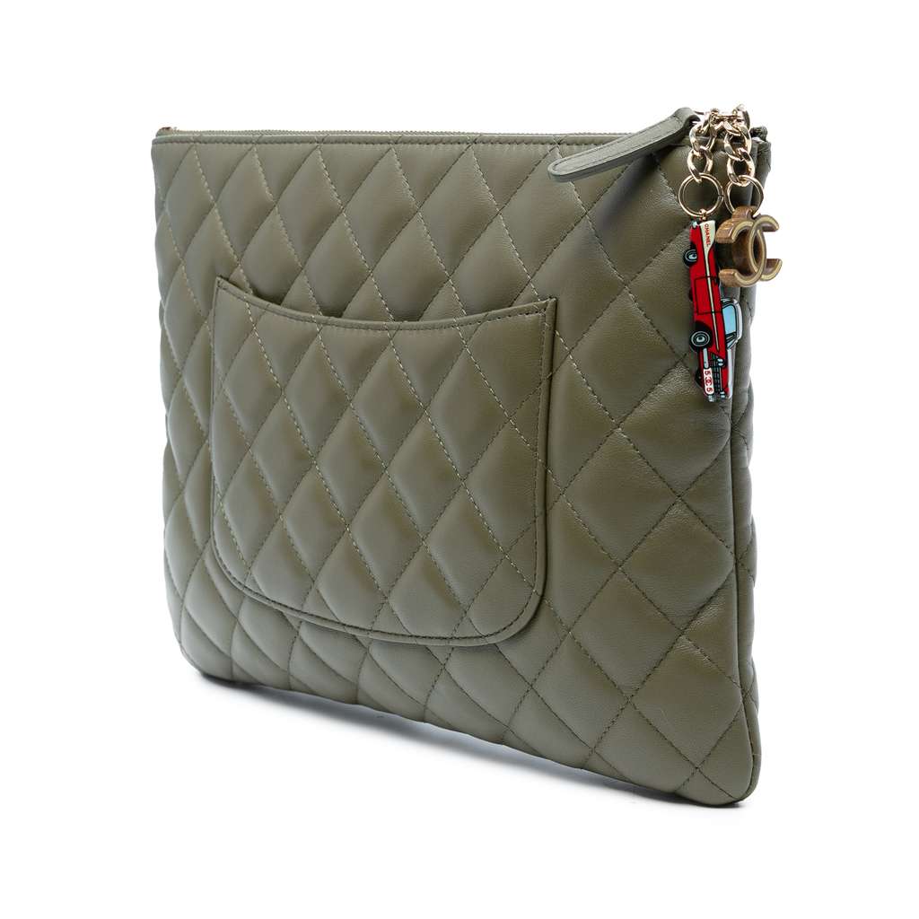 Chanel Medium Quilted Lambskin Cuba La Habana O Case Clutch - Back view