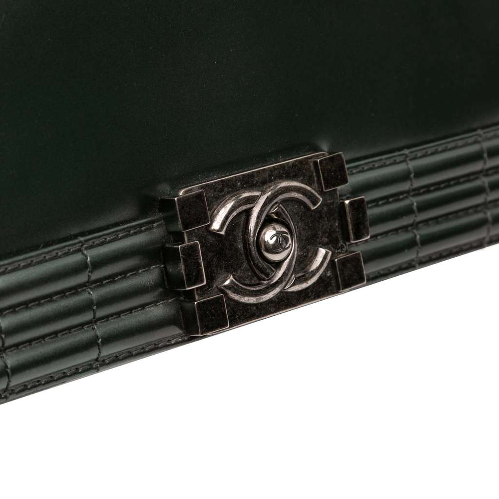 Chanel Old Medium Metallic Lambskin Boy Reverso Flap - Image 14