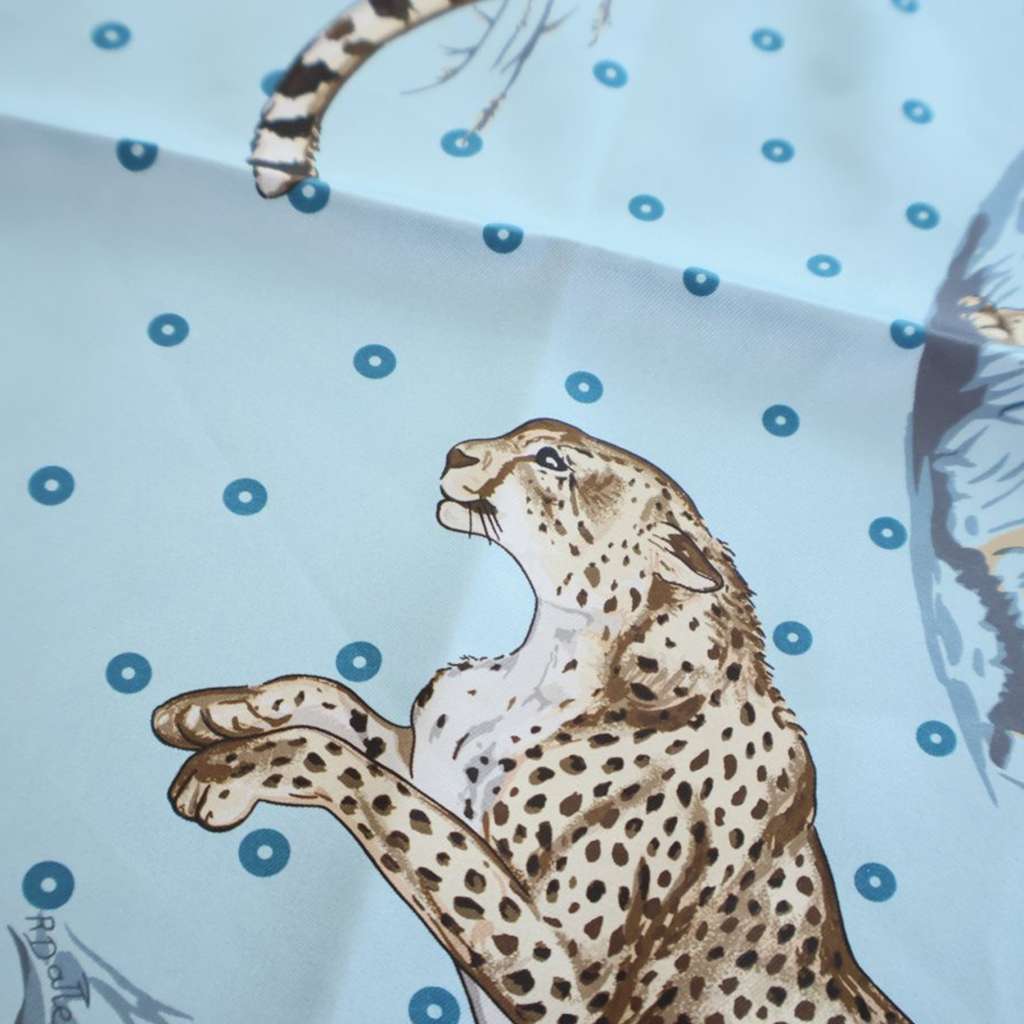 Hermès Guepards Bandana Double Face Silk Scarf - Image 11