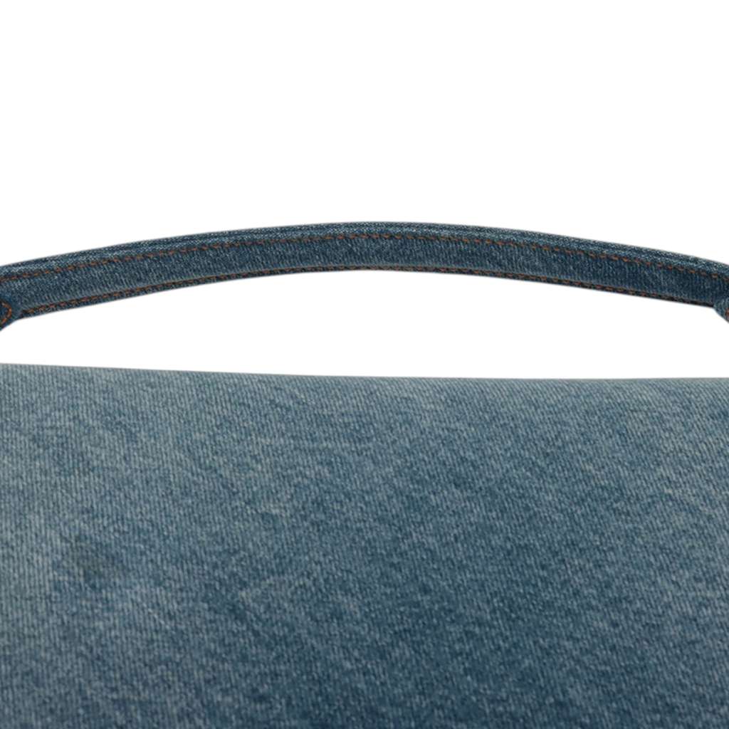 Fendi Frayed Denim Baguette Satchel - Image 11