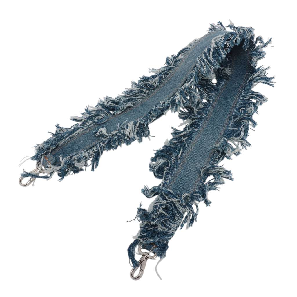 Fendi Frayed Denim Baguette Satchel - Image 12