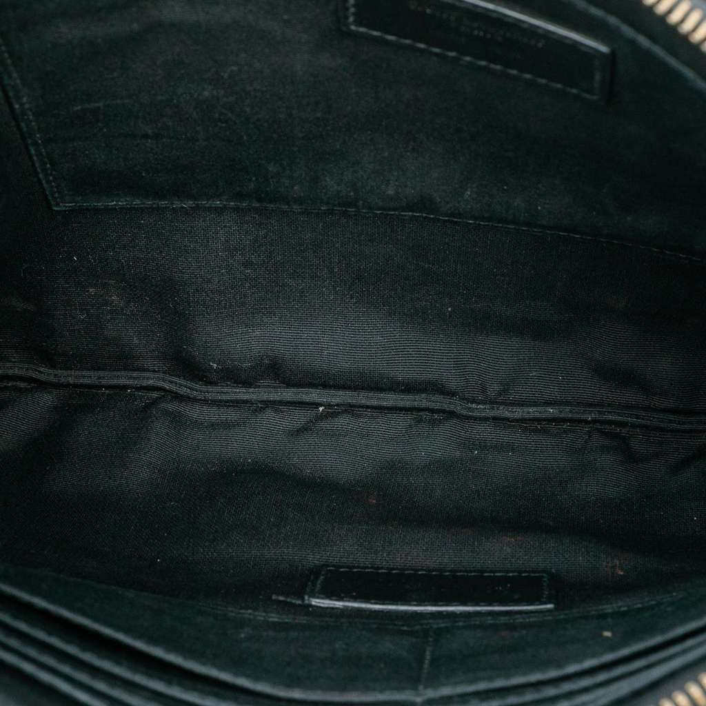 Saint Laurent Croc Embossed Monogram Zip Pouch - 4