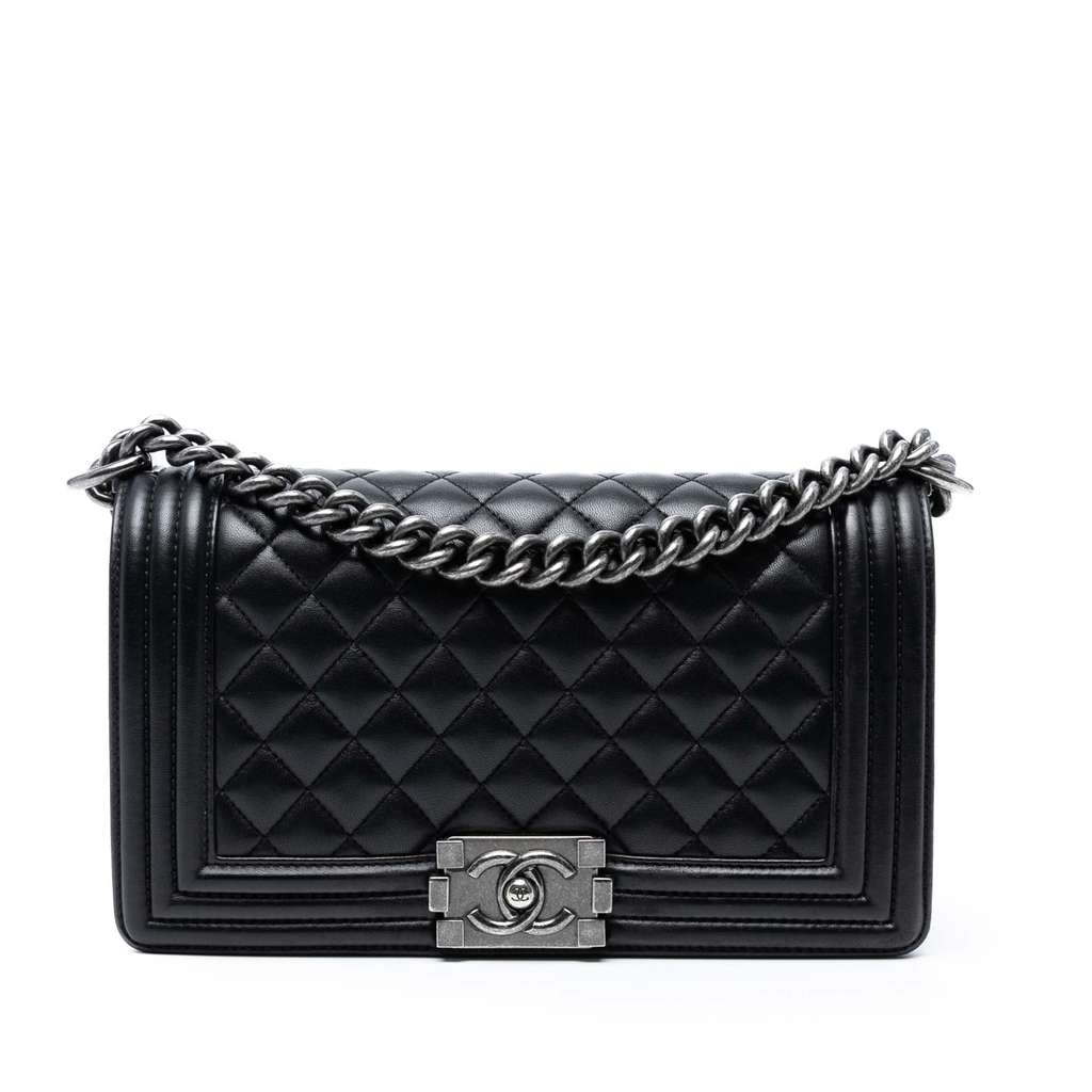 Chanel Old Medium Quilted Lambskin Boy Flap