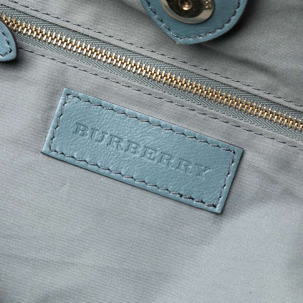 Burberry Small Leather Trimmed Haymarket Check Coated Canvas Canterbury Tote - Side view