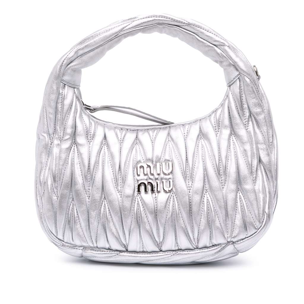 Miu Miu Mini Matelasse Metallic Nappa Wander Bag
