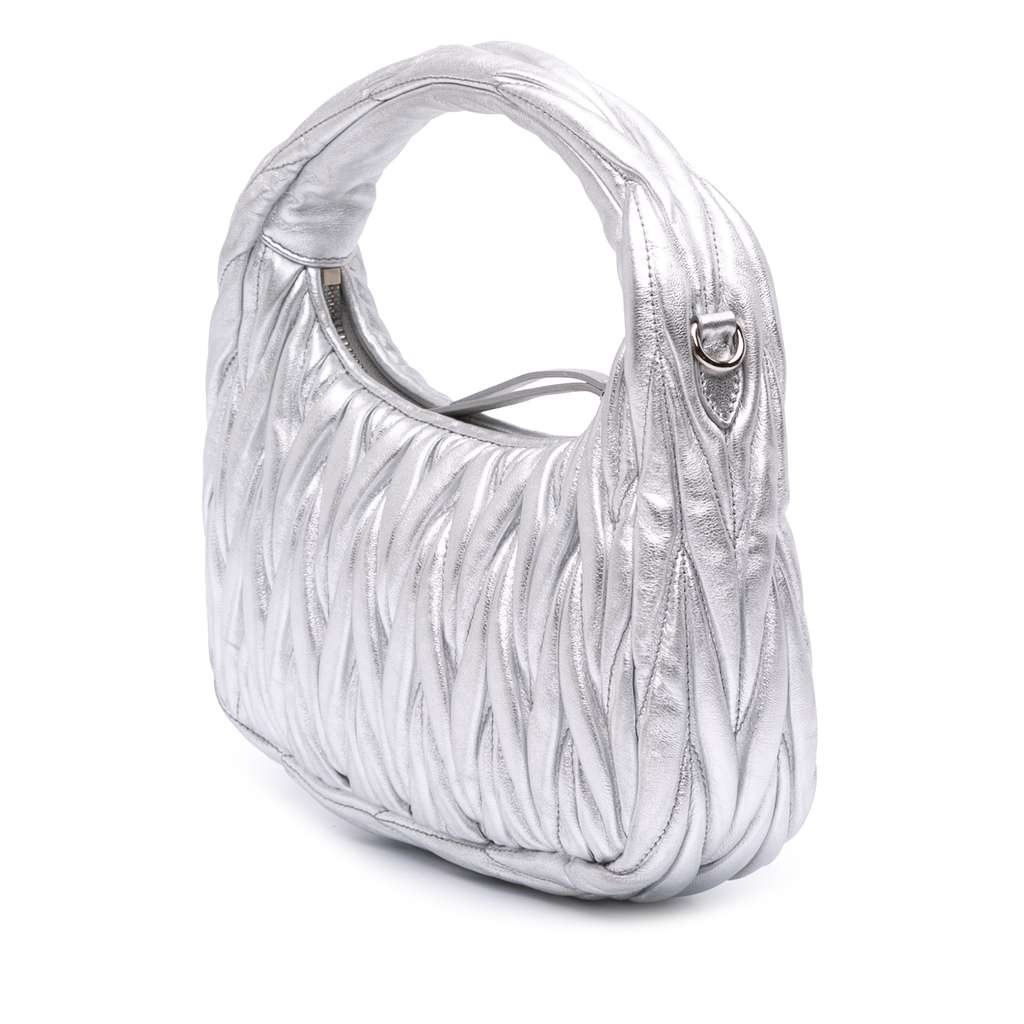 Miu Miu Mini Matelasse Metallic Nappa Wander Bag - Back view