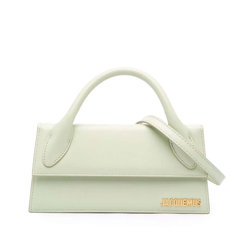 Jacquemus Smooth Calfskin Le Chiquito Long Green Leather Good - Front View