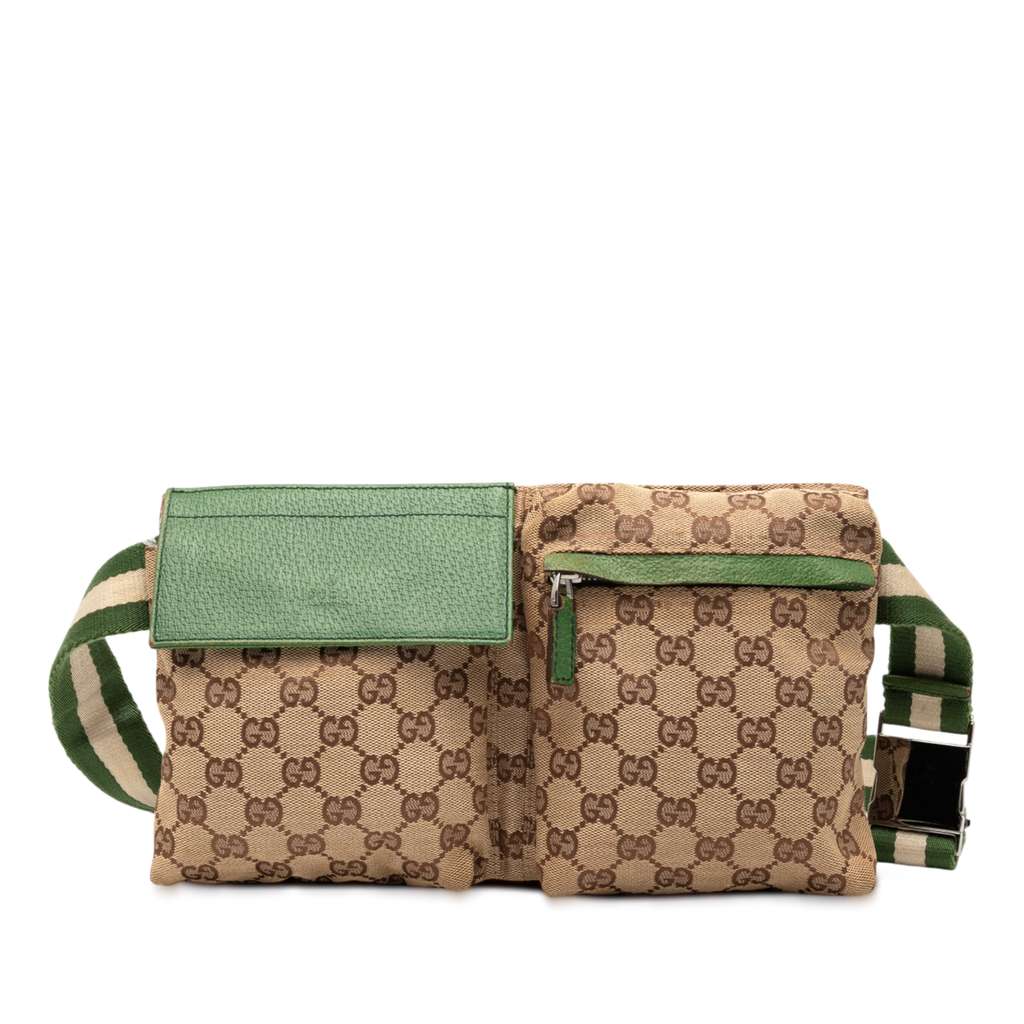 Gucci GG Canvas Web Double Pocket Belt Bag