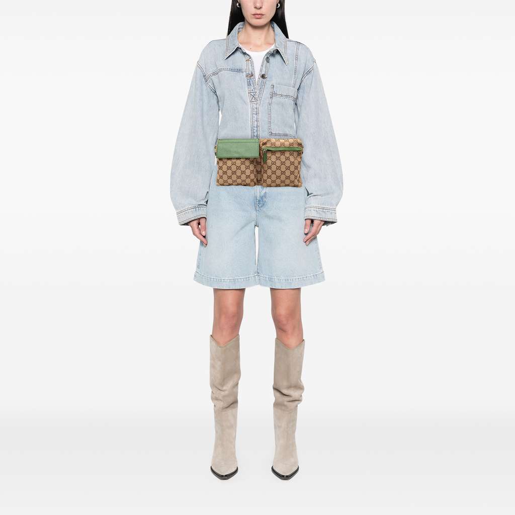 Gucci GG Canvas Web Double Pocket Belt Bag - Detail 2