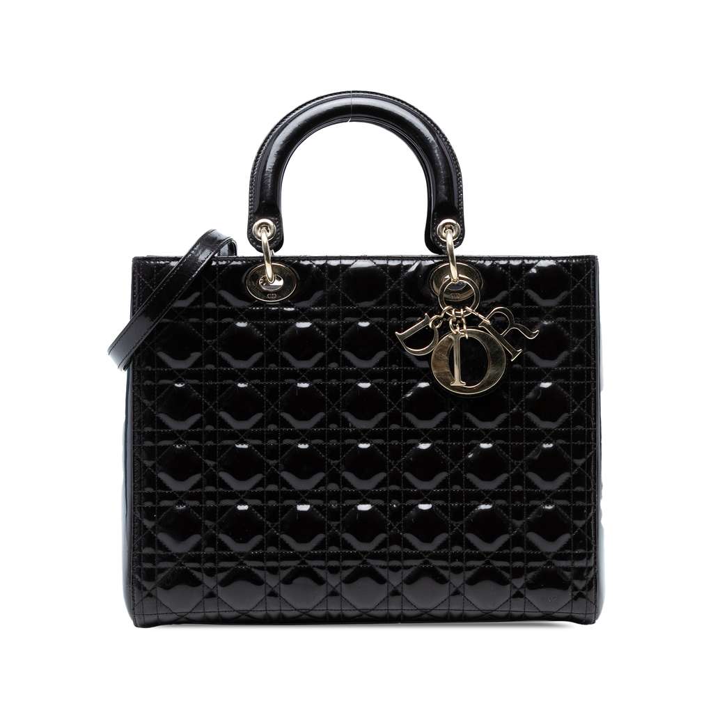 Dior Large Patent Cannage Lady Dior