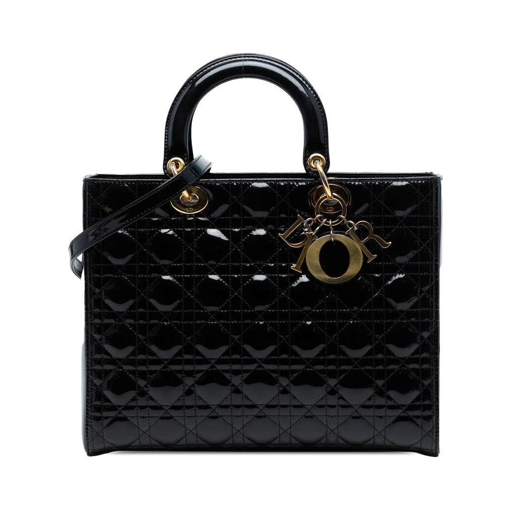 Dior Large Patent Cannage Lady Dior